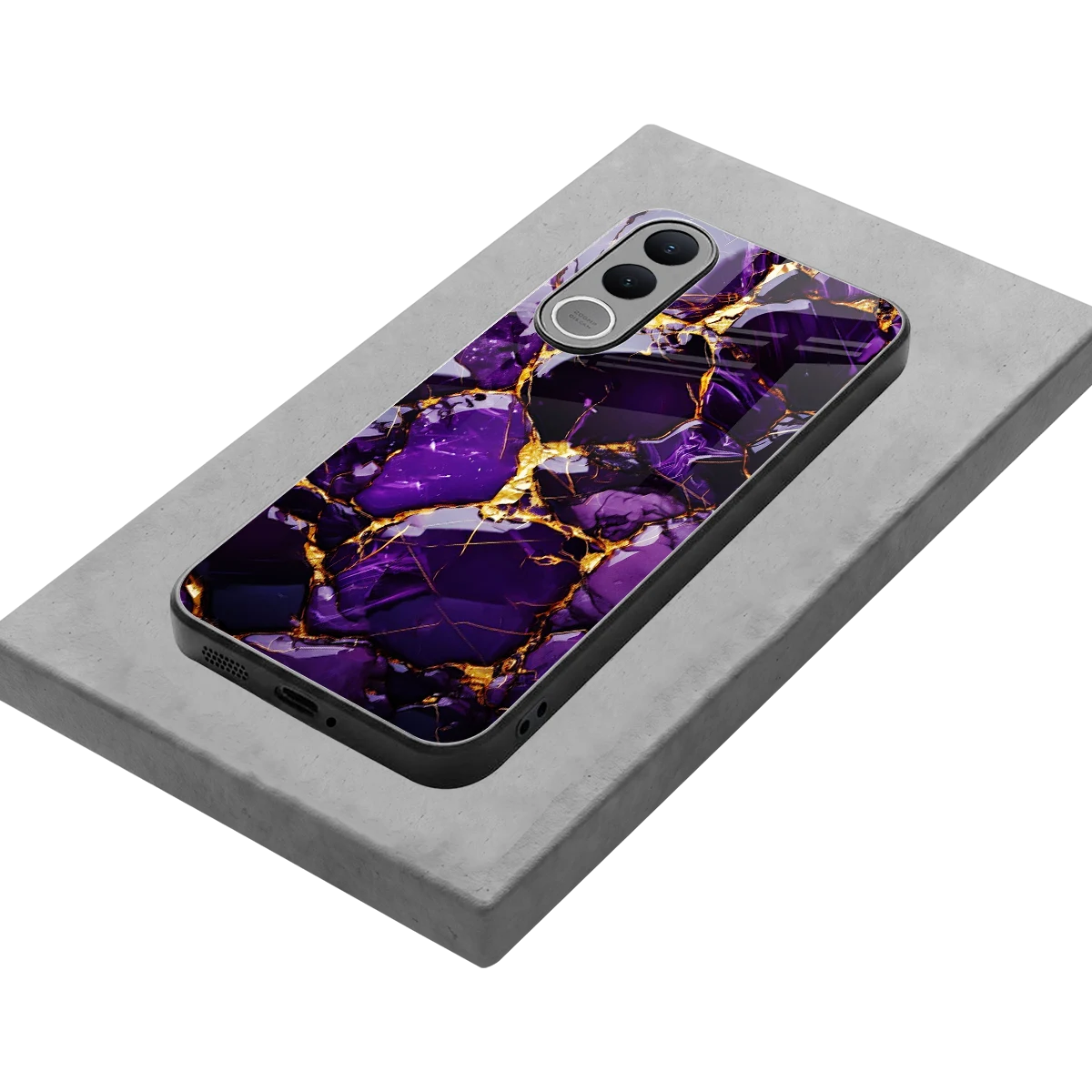 Violet Luxe stylish phone case for vivo v70 fe | glossy glass and slim fit