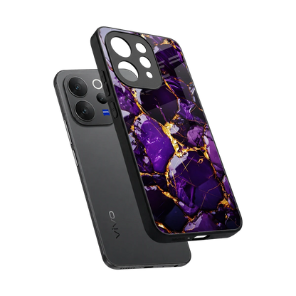 Violet Luxe sleek vivo v70 elite cover with tempered glass back and TPU edges