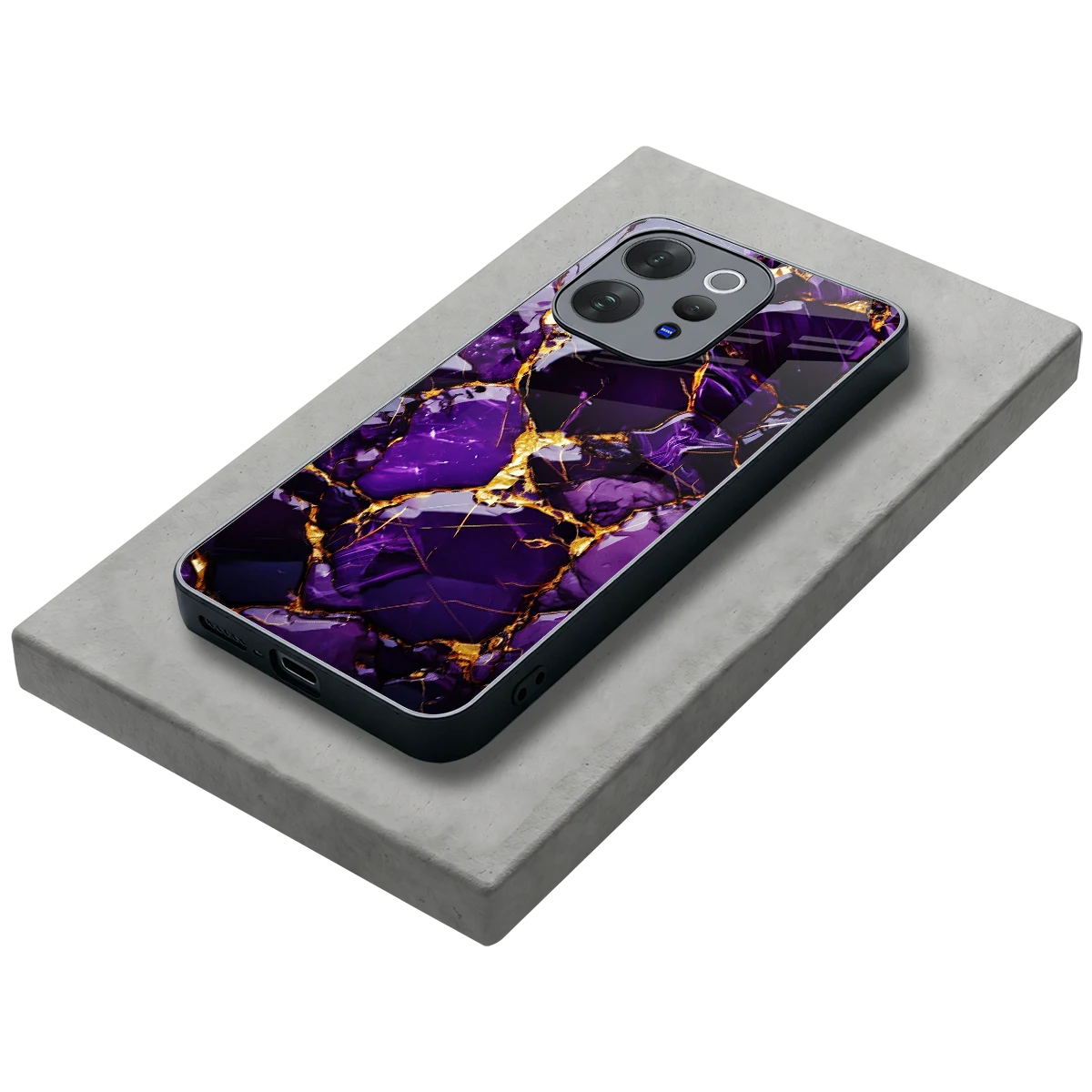Violet Luxe stylish phone case for vivo v70 elite | glossy glass and slim fit