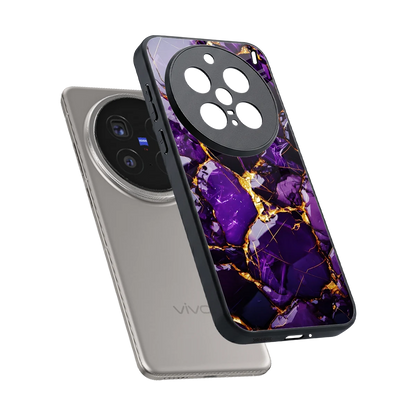 Violet Luxe sleek vivo x200 pro cover with tempered glass back and TPU edges
