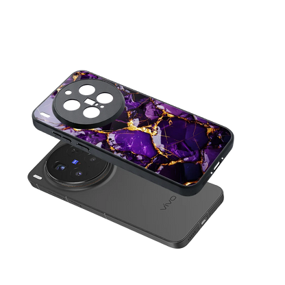 Violet Luxe sleek vivo x300 pro cover with tempered glass back and TPU edges