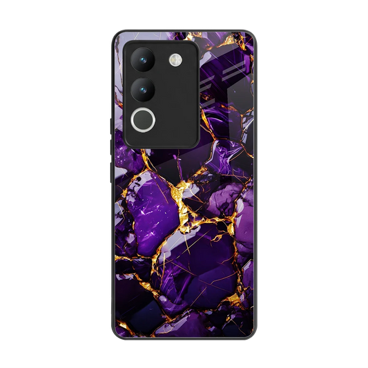 Violet Luxe back phone cover | glass case for vivo y200 5g