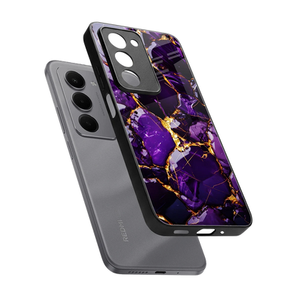 Violet Luxe sleek redmi 15 5g cover with tempered glass back and TPU edges