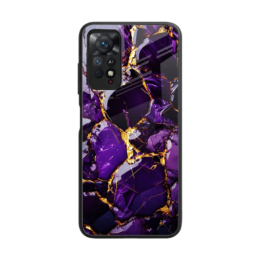 Violet Luxe back phone cover | glass case for redmi note 11 pro