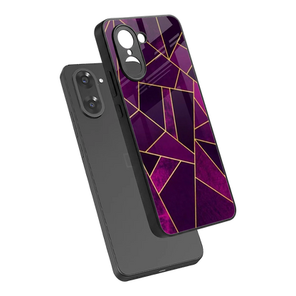 Violet Shards sleek oneplus nord ce5 5g cover with tempered glass back and TPU edges