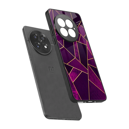 Violet Shards sleek oneplus 13 cover with tempered glass back and TPU edges