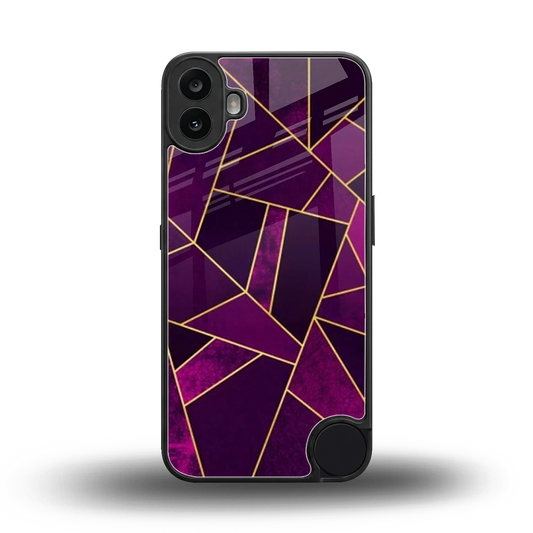 Violet Shards back phone cover | glass case for cmf nothing phone 1