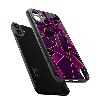 Violet Shards sleek cmf nothing phone 1 cover with tempered glass back and TPU edges