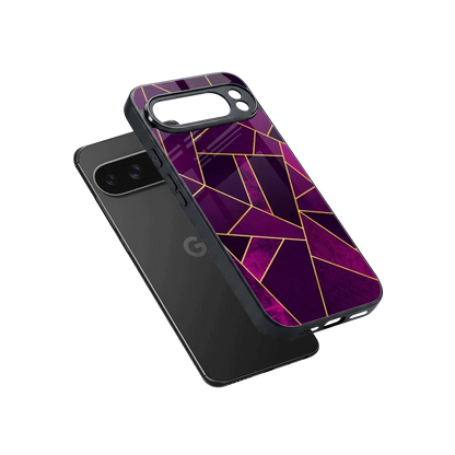 Violet Shards sleek google pixel 10 pro xl cover with tempered glass back and TPU edges