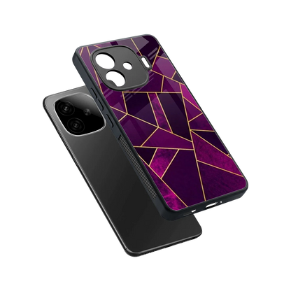 Violet Shards sleek iqoo neo 10r 5g cover with tempered glass back and TPU edges