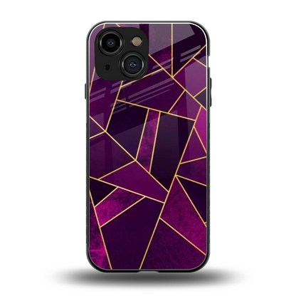 Violet Shards back phone cover | glass case for iphone 13 mini