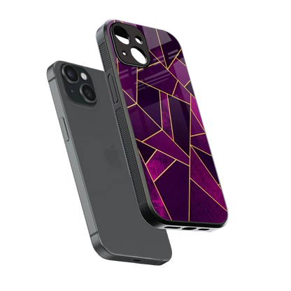Violet Shards sleek iphone 13 cover with tempered glass back and TPU edges