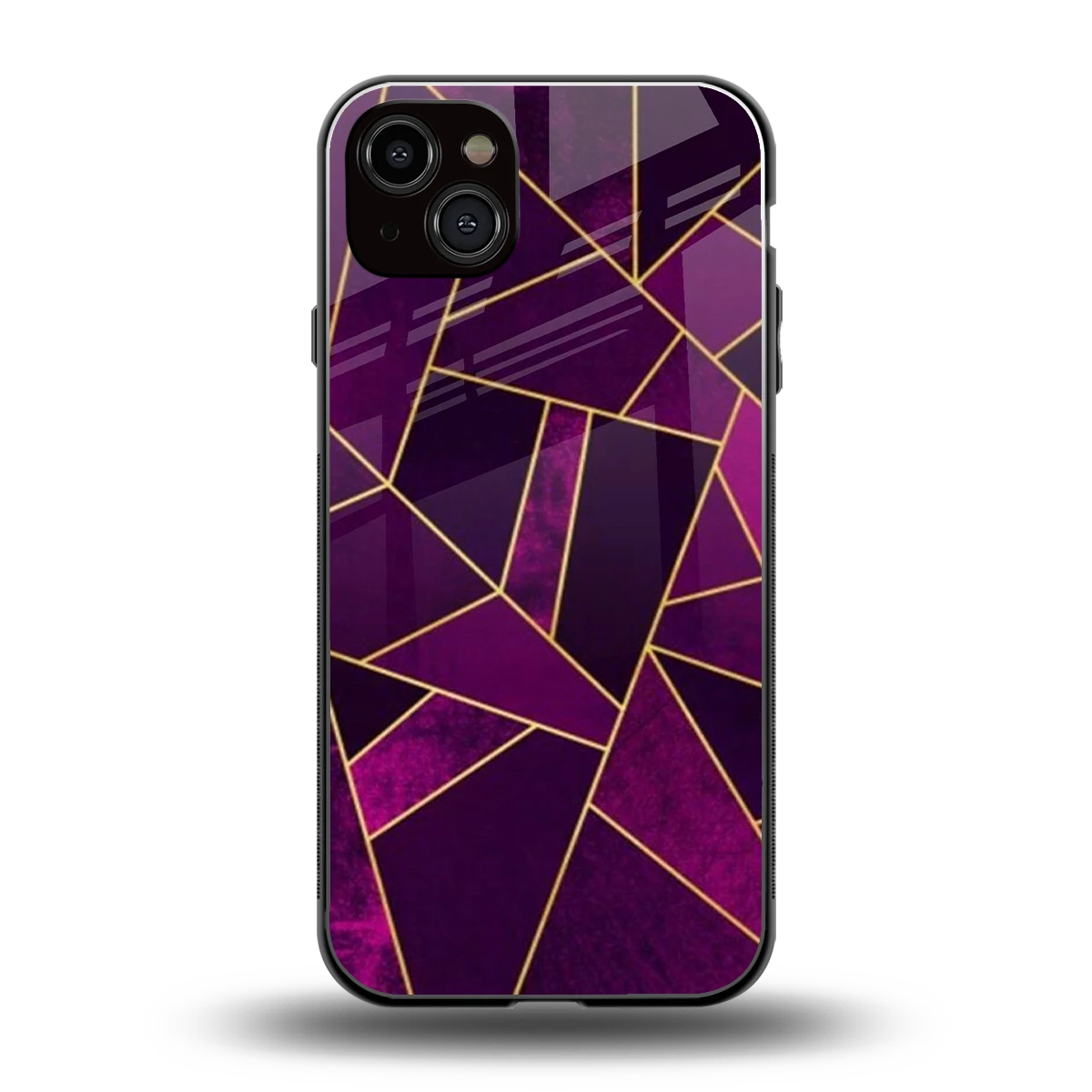 Violet Shards back phone cover | glass case for iphone 14 plus