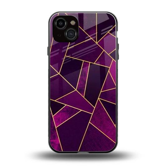 Violet Shards back phone cover | glass case for iphone 14 plus