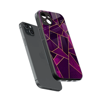 Violet Shards sleek iphone 14 plus cover with tempered glass back and TPU edges