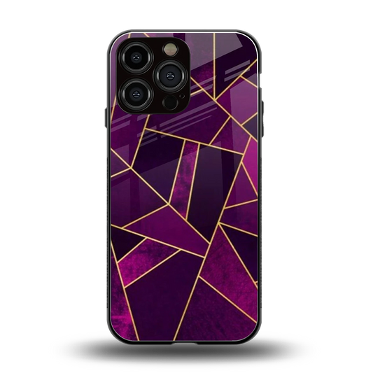 Violet Shards back phone cover | glass case for iphone 15 pro max