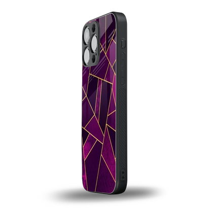 Violet Shards iphone 15 pro max mobile cover | shockproof glass phone case