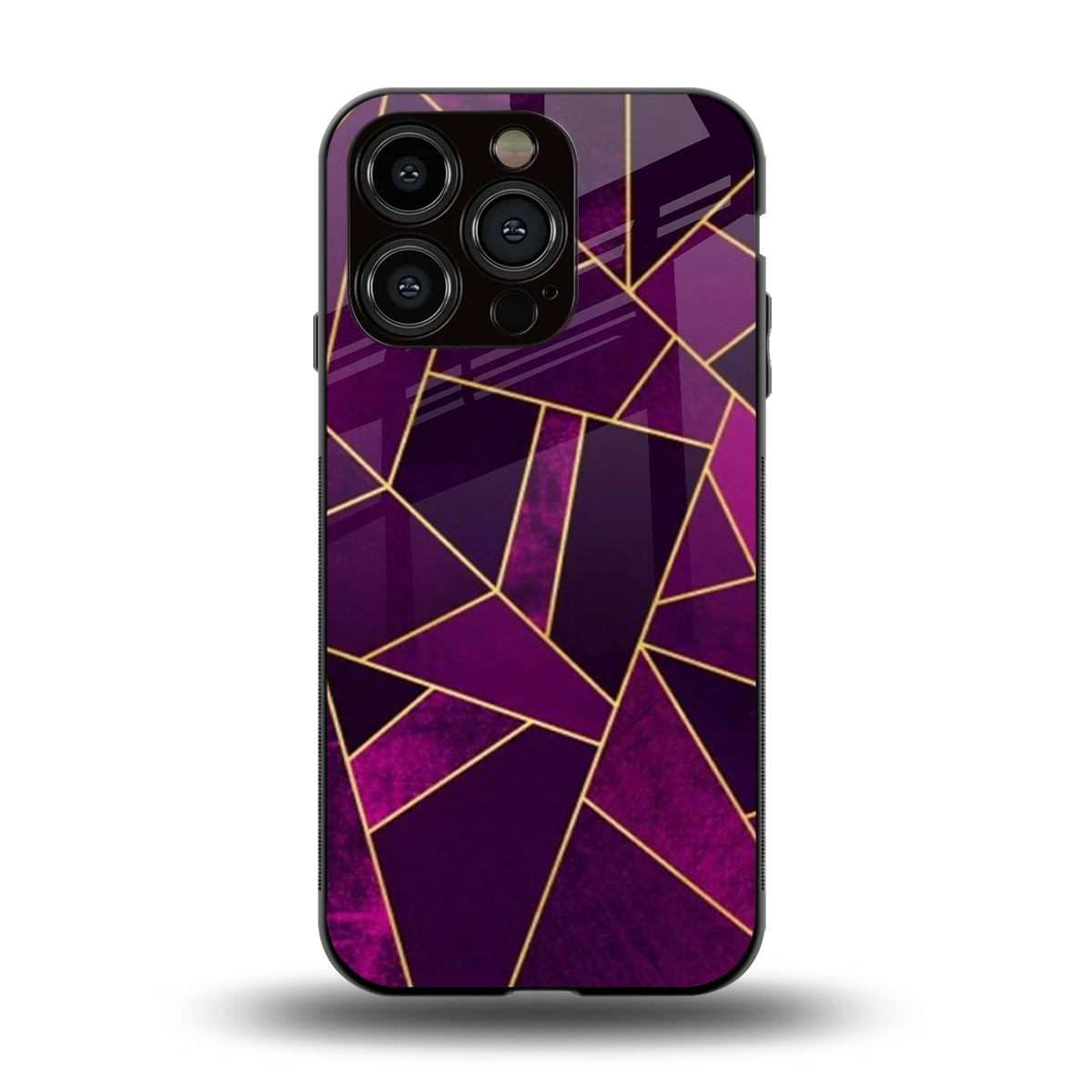 Violet Shards back phone cover | glass case for iphone 15 pro