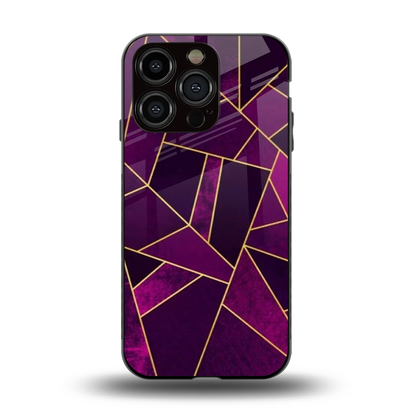 Violet Shards back phone cover | glass case for iphone 15 pro