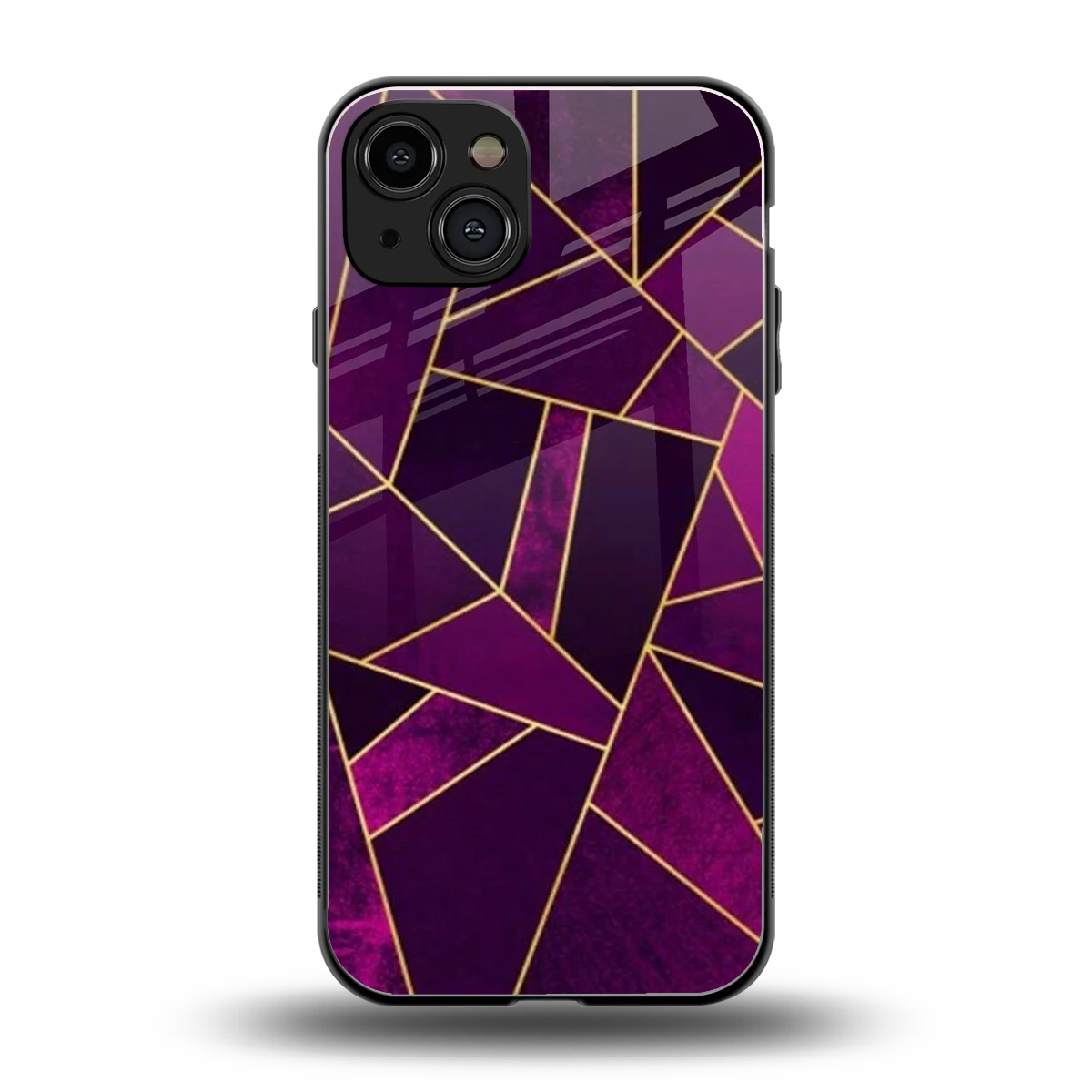 Violet Shards back phone cover | glass case for iphone 15