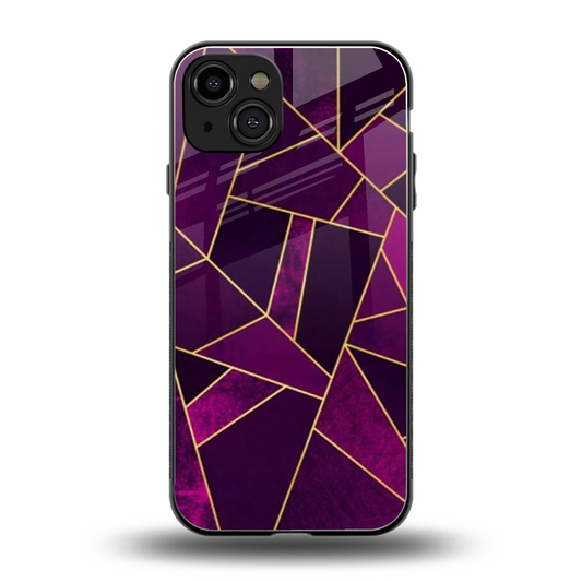 Violet Shards back phone cover | glass case for iphone 15