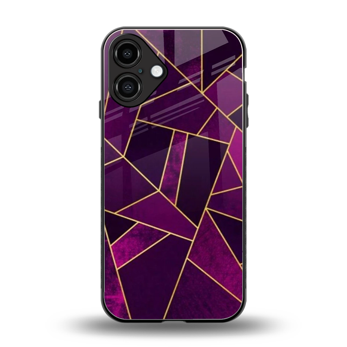 Violet Shards back phone cover | glass case for iphone 16 plus