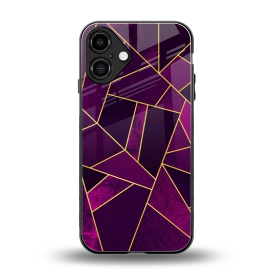 Violet Shards back phone cover | glass case for iphone 16 plus
