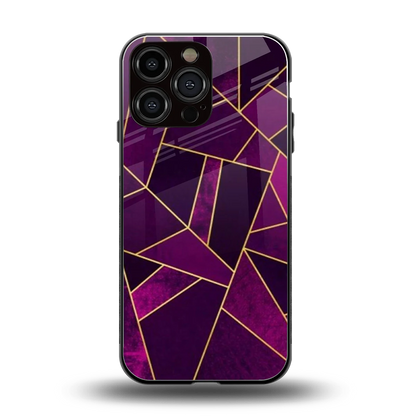 Violet Shards back phone cover | glass case for iphone 16 pro max