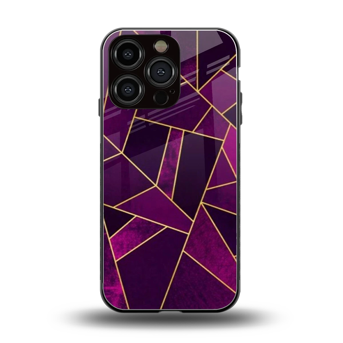 Violet Shards back phone cover | glass case for iphone 16 pro