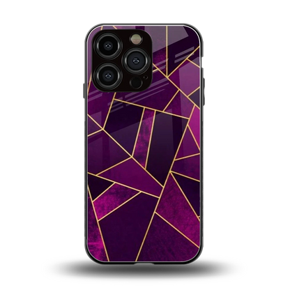 Violet Shards back phone cover | glass case for iphone 16 pro