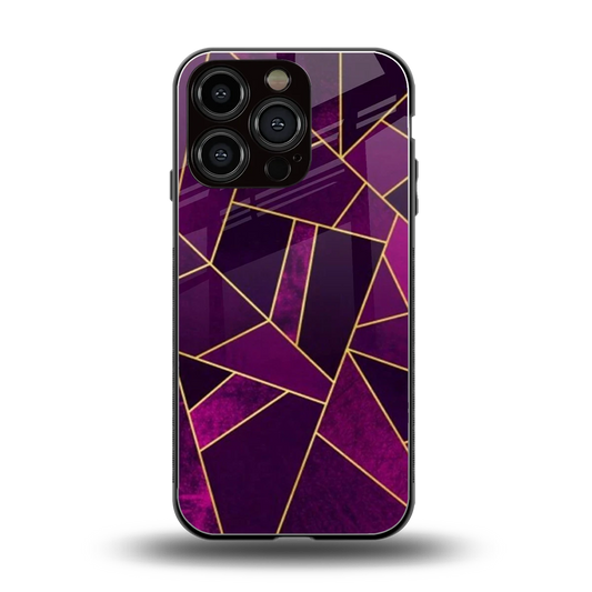 Violet Shards back phone cover | glass case for iphone 16 pro
