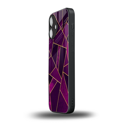 Violet Shards iPhone 16 mobile cover | shockproof glass phone case