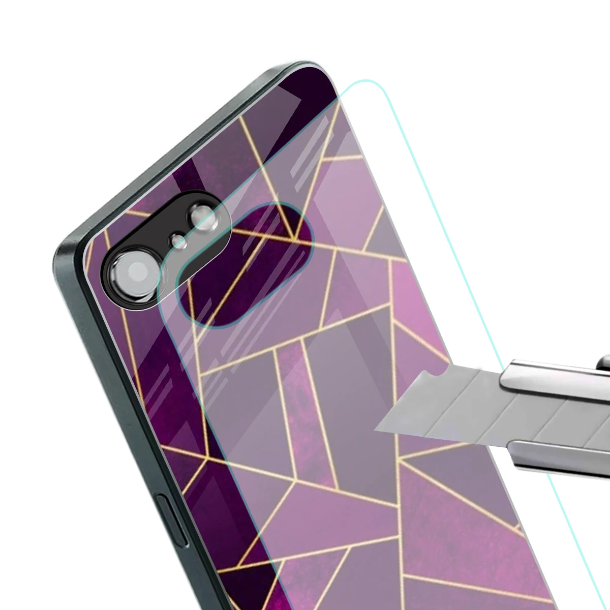 Violet Shards stylish phone case for iphone 17e | glossy glass and slim fit