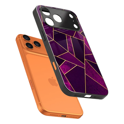 Violet Shards sleek iphone 17 pro cover with tempered glass back and TPU edges