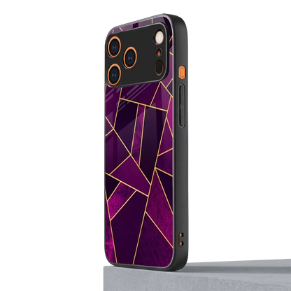Violet Shards iphone 17 pro mobile cover | shockproof glass phone case