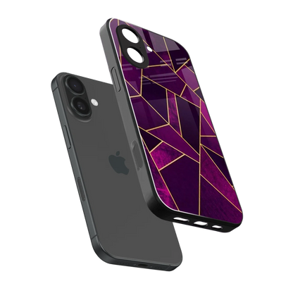 Violet Shards sleek iphone 17 cover with tempered glass back and TPU edges
