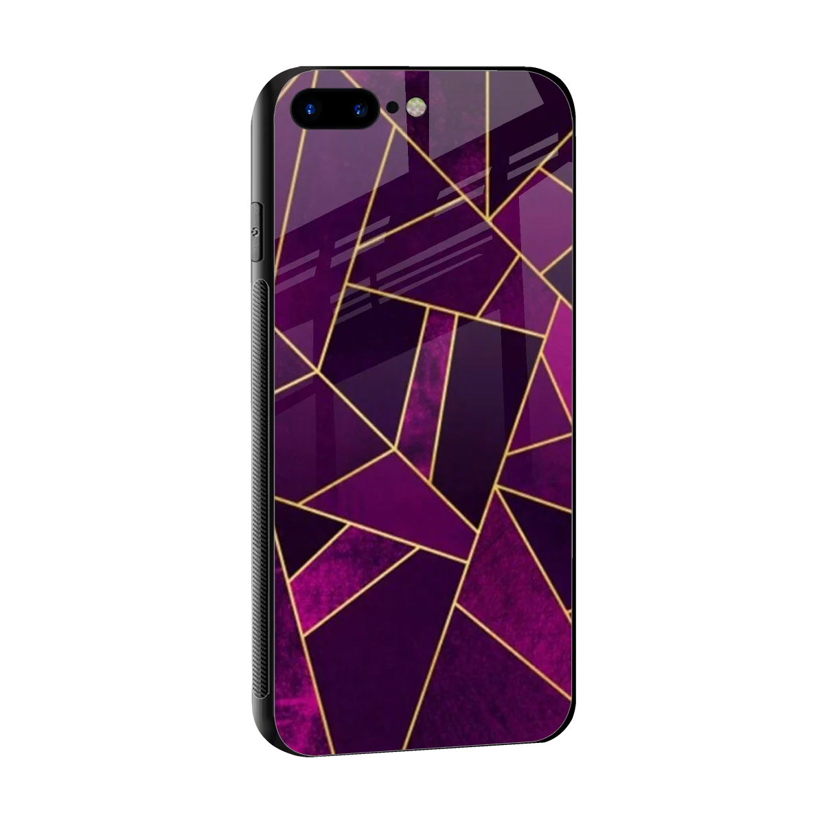 Violet Shards sleek iphone 8 plus cover with tempered glass back and TPU edges