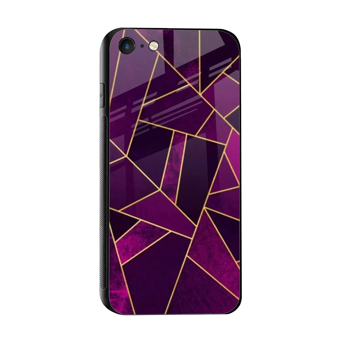 Violet Shards sleek iphone 7 cover with tempered glass back and TPU edges