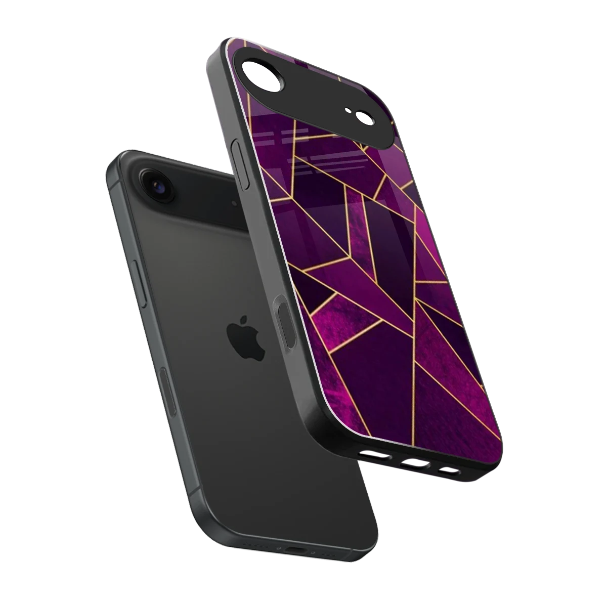 Violet Shards sleek iphone air cover with tempered glass back and TPU edges