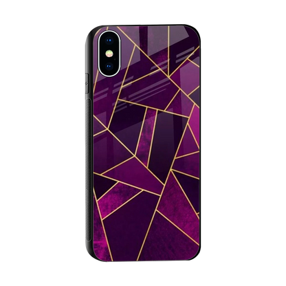 Violet Shards sleek iphone x cover with tempered glass back and TPU edges