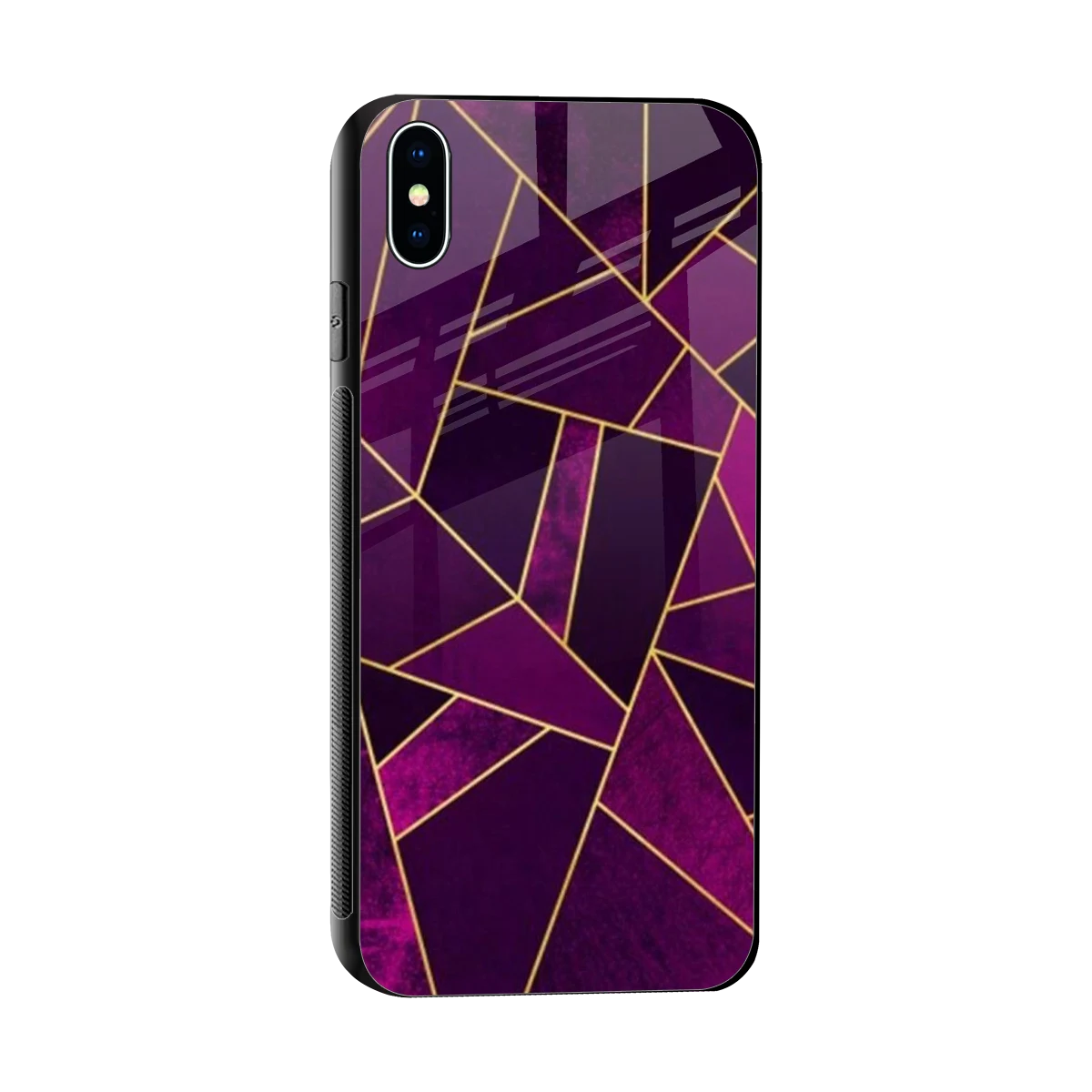 Violet Shards sleek iphone xs max cover with tempered glass back and TPU edges