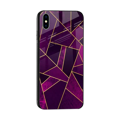 Violet Shards sleek iphone xs max cover with tempered glass back and TPU edges