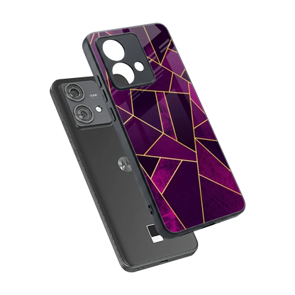 Violet Shards sleek motorola edge 40 neo 5g cover with tempered glass back and TPU edges