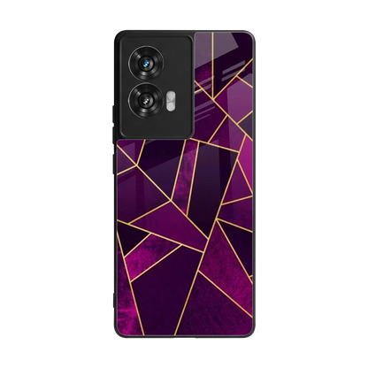 Violet Shards back phone cover | glass case for motorola edge 50 fusion