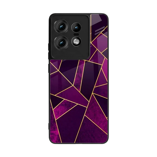 Violet Shards back phone cover | glass case for motorola edge 50 pro