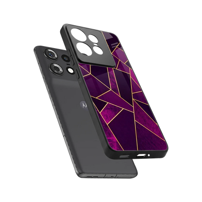 Violet Shards sleek motorola edge 50 pro cover with tempered glass back and TPU edges