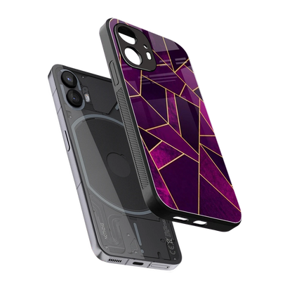 Violet Shards sleek nothing phone 2 cover with tempered glass back and TPU edges