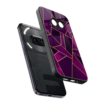 Violet Shards sleek nothing phone 2a cover with tempered glass back and TPU edges