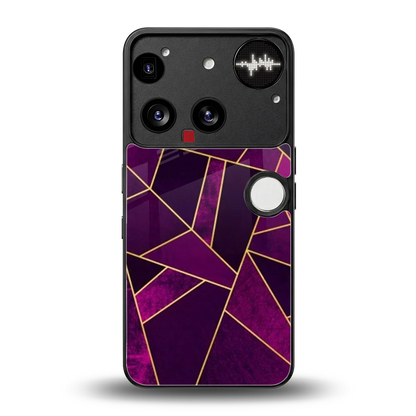 Violet Shards back phone cover | glass case for nothing phone 3