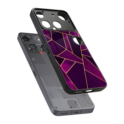 Violet Shards sleek nothing phone 3 cover with tempered glass back and TPU edges